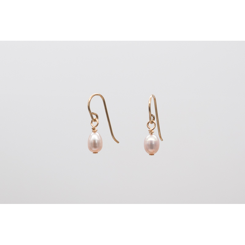 Silver-tone freshwater pearl earrings with gold-filled hooks