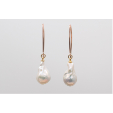 Long baroque freshwater pearl earrings with 14k gold-filled hooks
