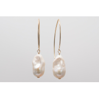 White AAA baroque freshwater pearl earrings with 925 silver hooks