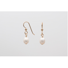 Small white AAA freshwater pearl drops with 14k gold-filled hooks