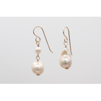 Asymmetric baroque freshwater pearl earrings with 14k gold-filled hooks