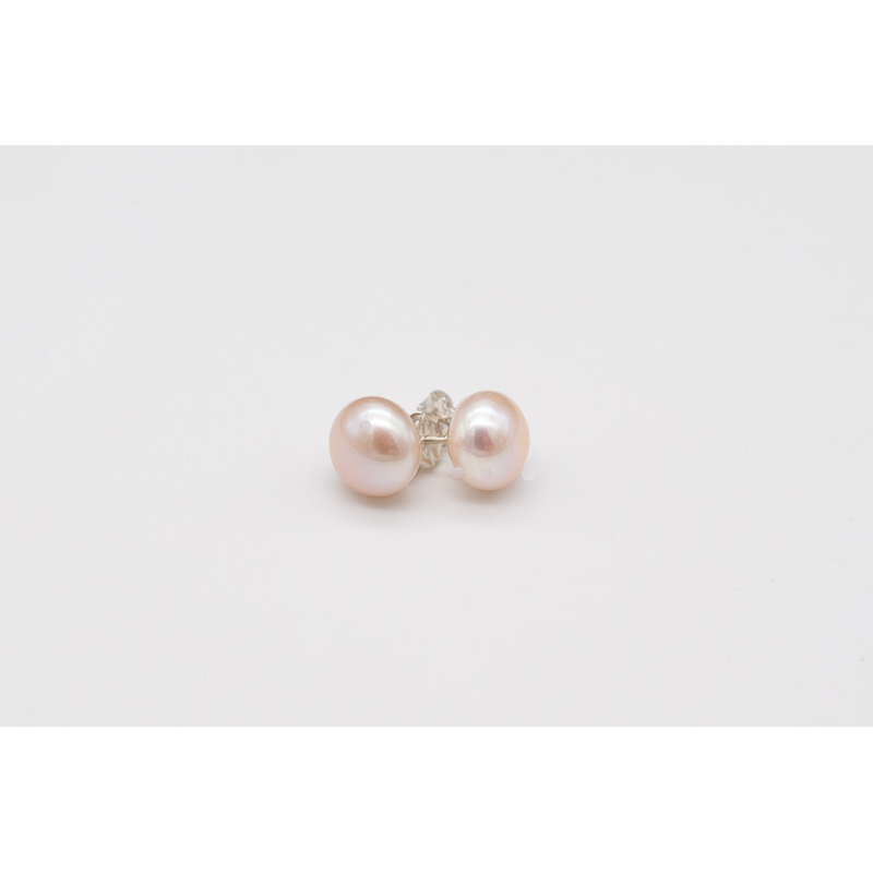 Champagne freshwater pearl studs with silver posts