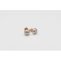 Silver-lavender AAA freshwater pearl studs with 14k Gold-Filled posts