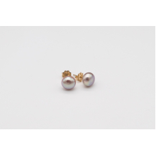 Silver-lavender AAA freshwater pearl studs with 14k Gold-Filled posts