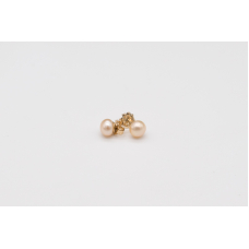 Small apricot AAA freshwater pearl studs with 14k Gold-Filled posts