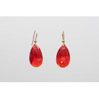 Red Swarovski crystal earrings with 14k Gold-Filled hooks