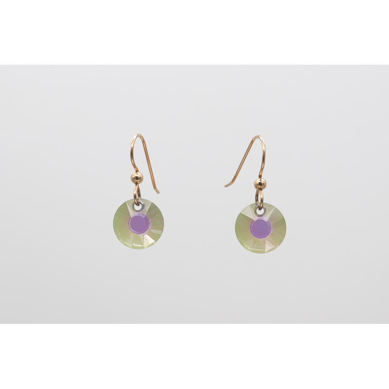 Round Swarovski crystal earrings with gold-filled hooks