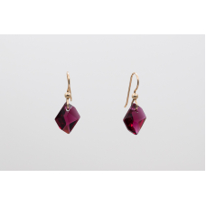 Burgundy red Swarovski crystal earrings with 14k Gold-Filled hooks