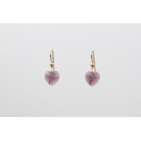 Violet Swarovski heart crystal earrings with 14k Gold-Filled hooks
