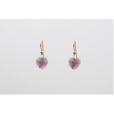 Violetas Swarovski sirsniņu kristāla auskari ar 14k Gold-Filled āķīšiem