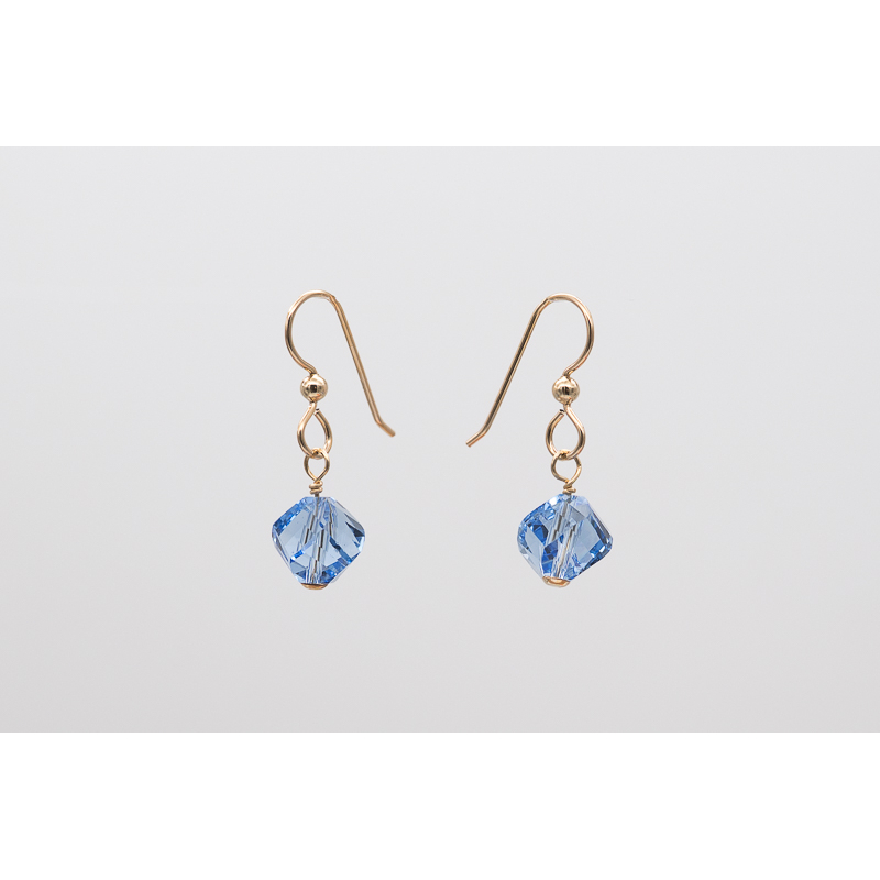 Light blue Swarovski earrings with Gold Filled hooks