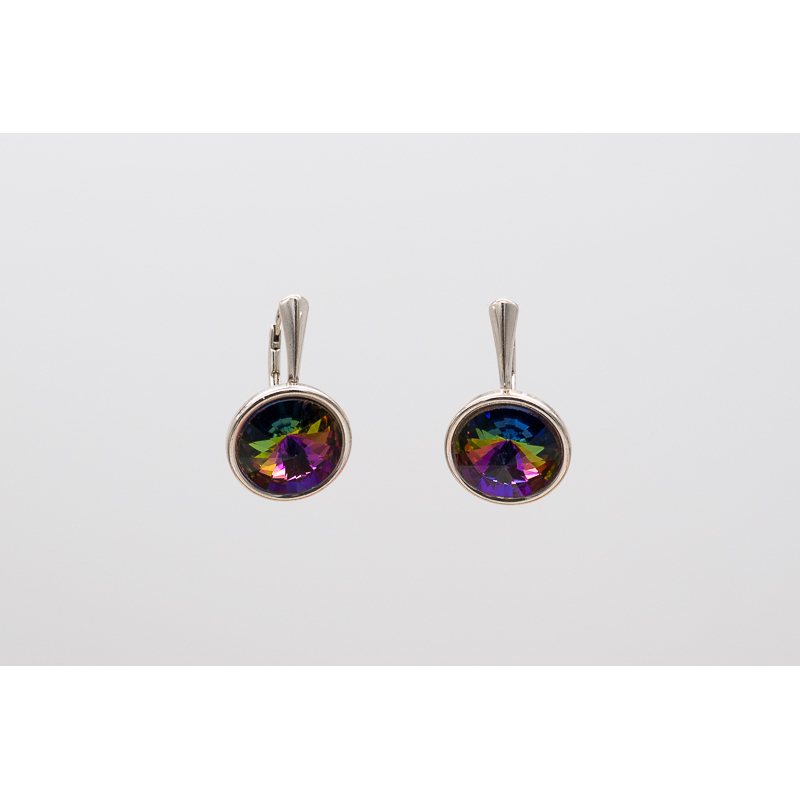 Swarovski Rivoli multicolor earrings with silver hooks