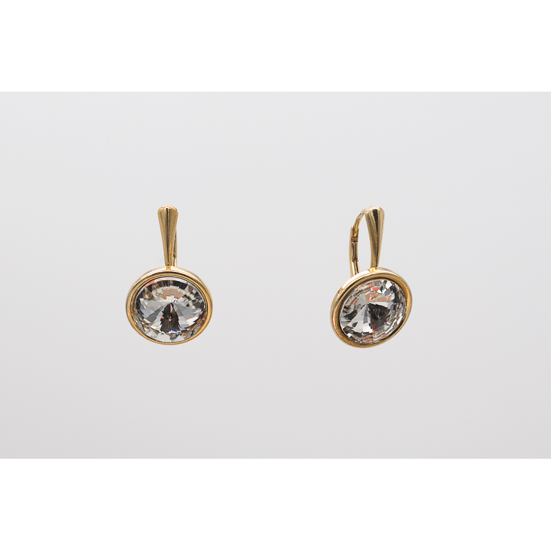 Crystal Swarovski Rivoli earrings with gold-plated hooks