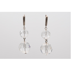 Clear Schobel crystal earrings with 925 silver leverback hooks