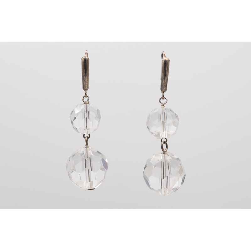 Clear Schobel crystal earrings with silver leverbacks