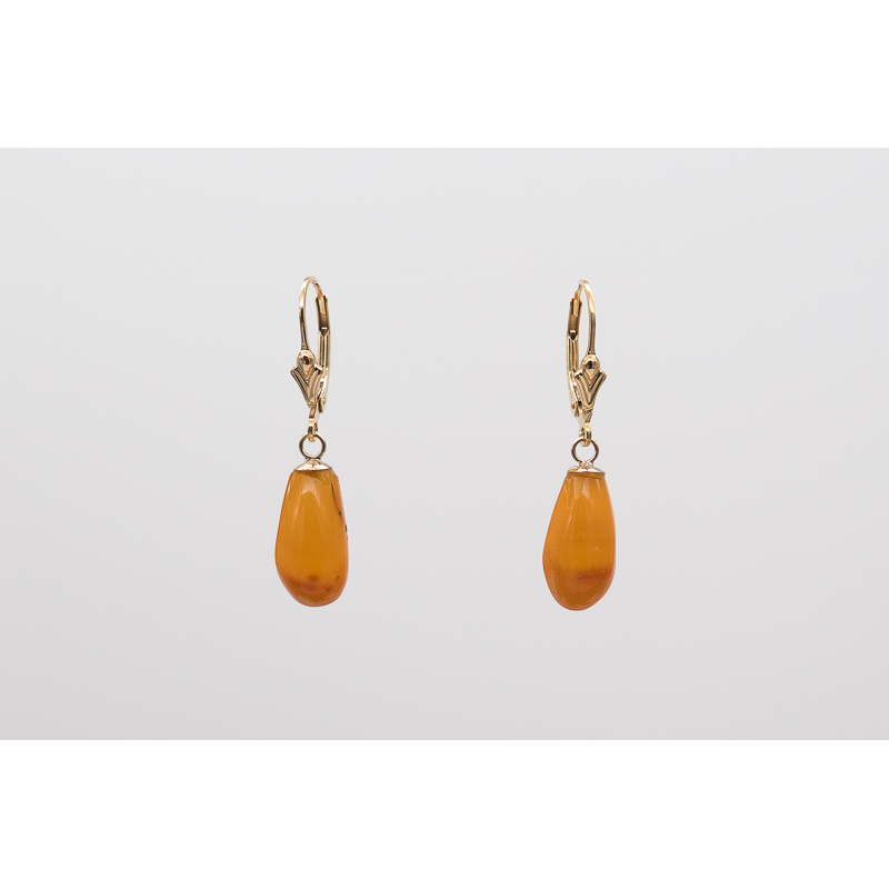 Light amber drop earrings with Gold Filled hooks