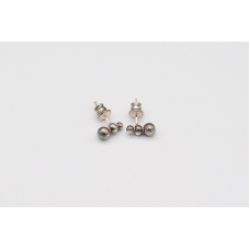 Silver “Trinity” three-bead stud earrings (925 sterling)