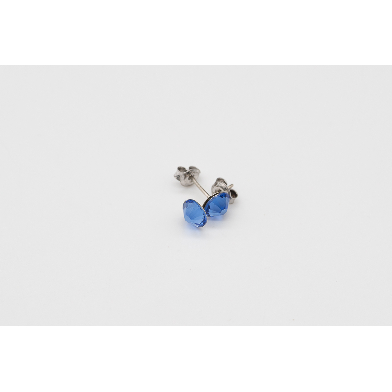 Blue Swarovski faceted ball stud earrings