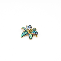 Abalone shell flower brooch with crystals