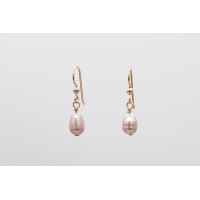 Lavender teardrop freshwater pearl earrings with 14k gold-filled hooks
