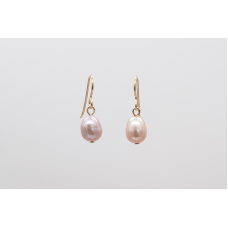 Lavender freshwater pearl earrings with 14k gold-filled ear hooks