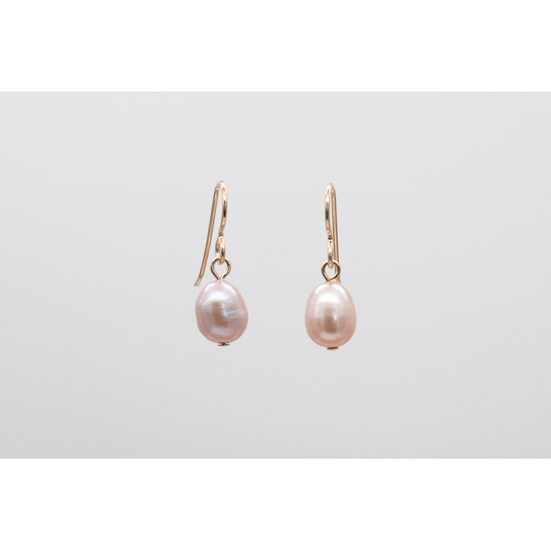 Lavender freshwater pearl earrings with gold-filled hooks