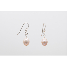 Lavender freshwater teardrop pearl earrings with 925 sterling silver hooks