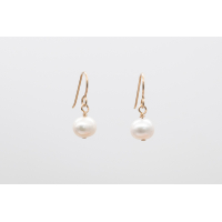 Silver-white freshwater pearl earrings with 14k gold filled hooks