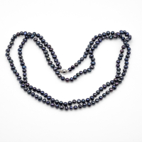 Grey freshwater pearl necklace with clasp, 90 cm