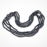 Extra long grey freshwater pearl necklace, 254 cm, no clasp
