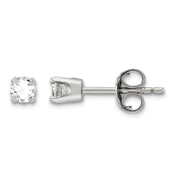 White Sapphire Earrings with White Gold Details