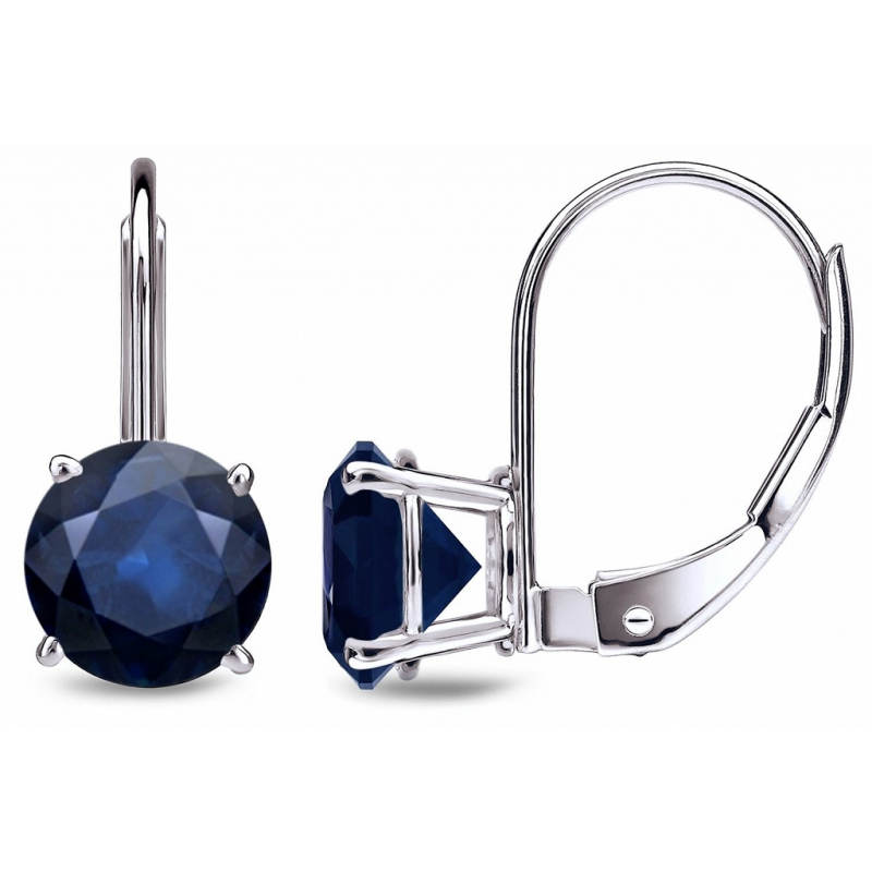 Blue Sapphire Earrings with Silver Backs – Elegance and Classic Style