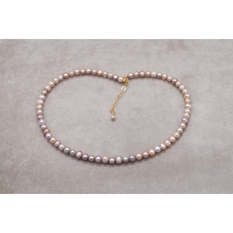 Freshwater White Pearl Necklace with Gold Clasp