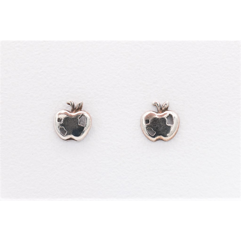 Apple Silver Earrings – Delicate and Symbolic Design