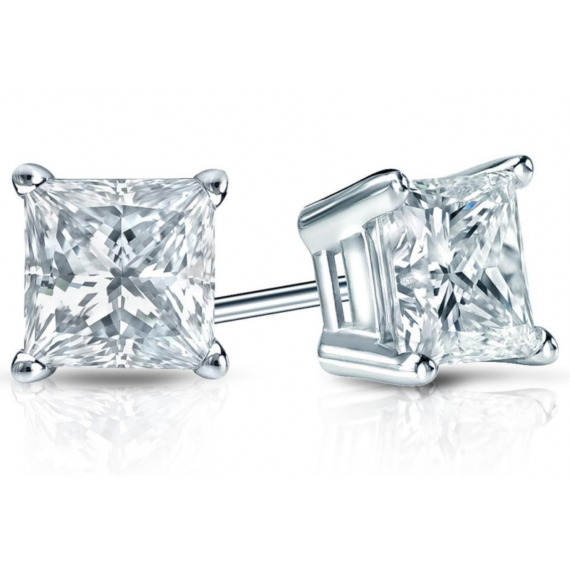 Cubic Zirconia Earrings with Silver Details