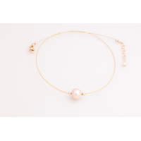 Single Pearl Necklace with 14k Gold Clasp