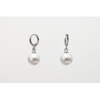 Glass Pearl Earrings with Sterling Silver Hooks