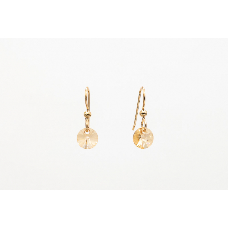 Swarovski Golden Shadow Crystal Earrings with Gold Filled Hooks