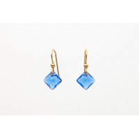 Swarovski Capri Blue kristālu auskari ar Gold Filled āķīšiem