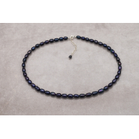 Rice-Shaped Pearl Necklace with Silver Clasp