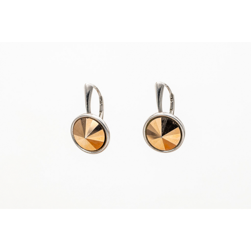 Swarovski Rivoli Bronze Crystal Earrings – Luxury and Elegance