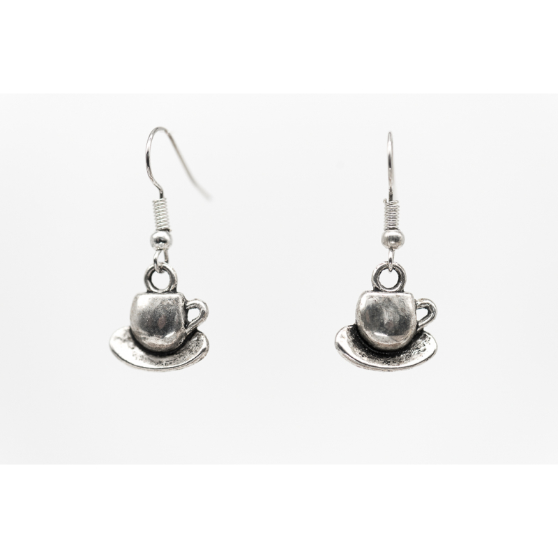 Espresso Earrings in Tibetan Silver – Energy and Elegance