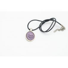 Violet Cameo Necklace with Leather Cord