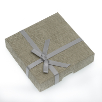 An elegant sand-colored gift box